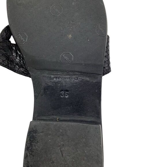 Fratelli Rossetti Thong Sandals EU 35 US 5 Black Leather Flat Flip Flops Italian - Picture 8 of 8